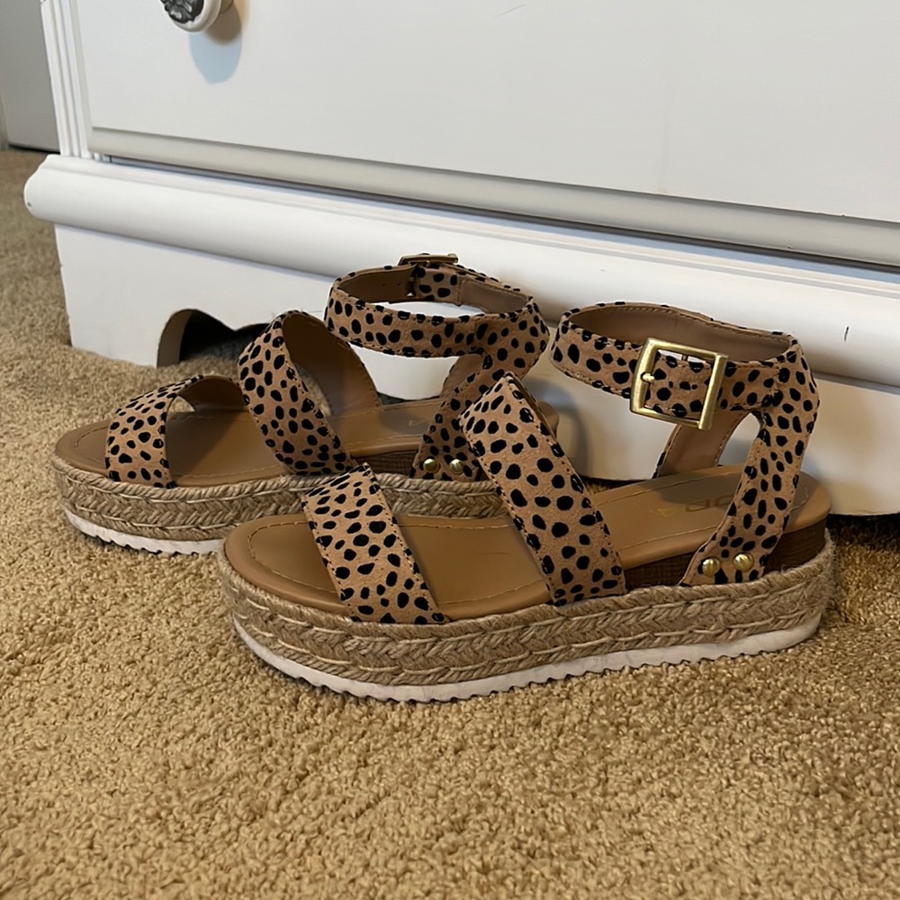 leopard print sandals